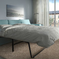 VIMLE 3-seat sofa-bed with chaise longue, with wide armrests/Saxemara light blue