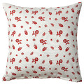 TÅGSÄCKMAL Cushion cover, white/floral pattern, 50x50 cm