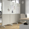 MITTZON Frame w cstrs/acoustic scrn/whtbrd, Gunnared beige/white, 85x205 cm