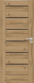 Non-rebated Internal Door Toreno 70, right, grandson oak with black glass