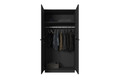 Wardrobe Nicole 100 cm, matt black, black handles