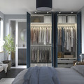 PAX / FYRUDDEN Wardrobe combination, white/blue, 200x60x236 cm