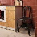 BÄSINGEN Step stool with handrail, anthracite