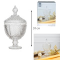 Glass Sweet Jar Diamond 31cm