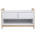 Shoe Cabinet Copenhagen, white/natural