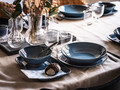 FÄRGKLAR Plate, glossy dark turquoise, 30x18 cm, 4 pack