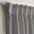 STENFRÖ Sheer curtains, 1 pair, grey/with heading tape, 145x300 cm