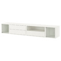 EKET Media storage combination, white/clear glass, 210x35x35 cm