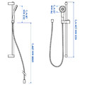 VALLAMOSSE Riser rail with handshower kit, chrome-plated