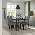 DANDERYD / BERGMUND Table and 4 chairs, black/Gunnared medium grey, 130 cm