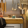 LOTSFÅGEL Scented candle in glass, Fig leaf green, 20 hr