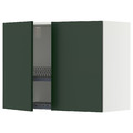 METOD Wall cabinet w dish drainer/2 doors, white/Havstorp deep green, 80x60 cm
