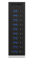 RaidSonic Active 10-port USB 3.0 Hub Aluminium Case