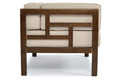Garden Outdoor Armchair with Cushions, dark brown, beige