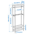 MACKAPÄR Coat rack with shoe storage unit, white, 78x32x200 cm
