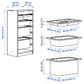 TROFAST Storage combination with boxes/tray, grey grey/light green-grey, 46x30x94 cm