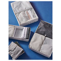 RENSARE Clothes bag, set of 3, check pattern, grey black