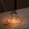 SOLVINDEN LED solar-powered table lamp, outdoor/jar clear, 15 cm