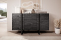 Cabinet with 2 Doors & 3 Drawers Verica 150 cm, charcoal/black legs