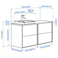 HAVBÄCK / ORRSJÖN Wash-stand/wash-basin/tap, beige/bamboo, 122x49x71 cm