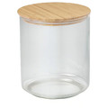 EKLATANT Jar with lid, clear glass/bamboo, 2.3 l