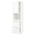 METOD / MAXIMERA Hi cab f micro combi w door/3 drwrs, white/Ringhult white, 60x60x220 cm
