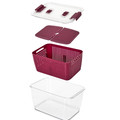 Refrigerator Storage Container for Fruits and Vegetables, dark red