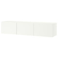 BESTÅ TV bench with doors, white, Lappviken white, 180x42x38 cm