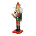 Nutcracker Christmas Decoration 15cm, green/crown