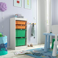 TROFAST Storage combination with boxes, white light orange/bright green, 46x30x94 cm