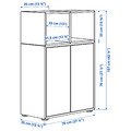 EKET Cabinet combination with feet, white/white stained oak effect, 70x35x107 cm