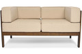 Outdoor Wooden 2-seat Sofa EDEN, dark brown/beige