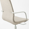 LÅNGFJÄLL Office chair with armrests, Gunnared beige/white, 68x68 cm