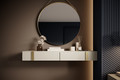 Wall-Mounted Console Table Dresser Verica, cashmere/gold handles