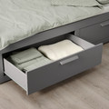 BRIMNES Day-bed w 2 drawers/2 mattresses, grey/Vannareid firm, 80x200 cm