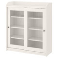 HAUGA Glass-door cabinet, white, 105x116 cm