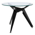 Dining Table Troy 90cm, transparent/black