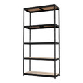GoodHome Shelving Unit Ryle 179 x 90 x 40 cm 5 Shelves, black