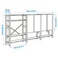 IVAR 3 sections/shelves/cabinet, pine, 259x30x124 cm