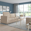 VIMLE 3-seat sofa, with headrest, Hallarp beige