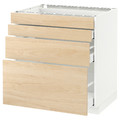METOD / MAXIMERA Base cabinet with 4 drawers, white, Askersund light ash effect, 80x60 cm