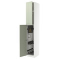 METOD High cabinet with cleaning interior, white/Stensund light green, 40x60x240 cm