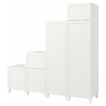 PLATSA Wardrobe w 6 doors, white/Sannidal white, 240x57x231 cm
