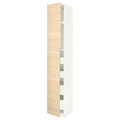 METOD / MAXIMERA Hi cab w 2 doors/4 drawers, white/Askersund light ash effect, 40x60x240 cm