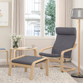 WRONG! POÄNG Armchair, white stained oak veneer/Skiftebo dark grey