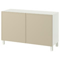 BESTÅ Storage combination with doors, Krukmakare beige/Stubbarp white, 120x42x74 cm