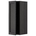 METOD Wall cabinet with shelves, black/Lerhyttan black stained, 30x80 cm