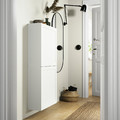 BESTÅ Wall cabinet with 2 doors, white/Hanviken white, 60x22x128 cm