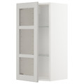 METOD Wall cabinet w shelves/glass door, white/Lerhyttan light grey, 40x80 cm
