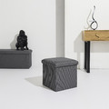 Folding Storage Pouffe Vels Atom, grey